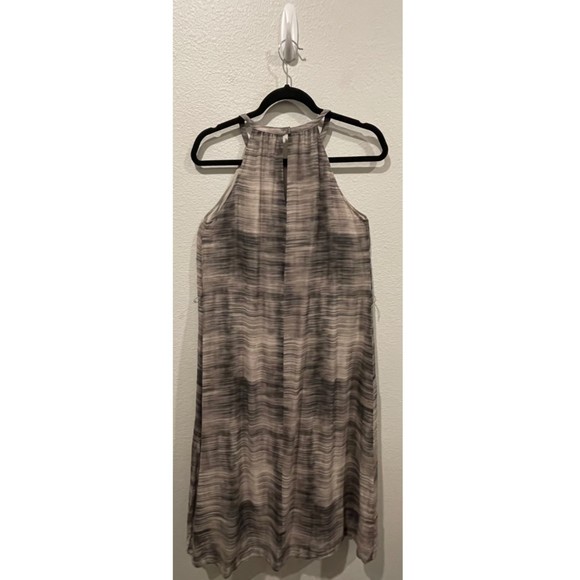 EILEEN FISHER Limestone Silk Midi Halter Print Dress - Picture 5 of 7